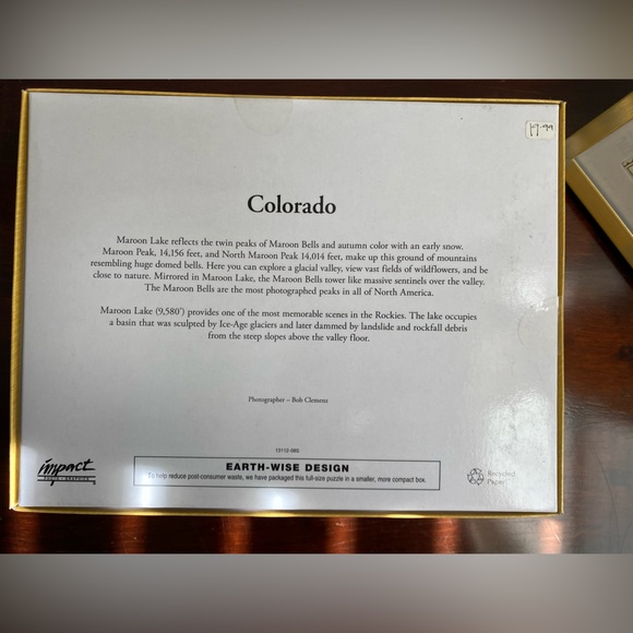 SOLD Never opened- Gorgeous Colorado mountains 1000 piece jigsaw puzzle - Picture 3 of 7